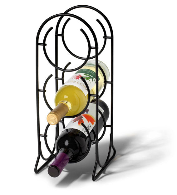 Wine Rack - Horseshoe 3-Bottle Black Metal by Homeportonline