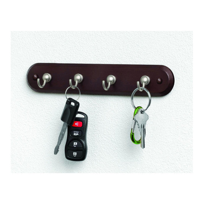 Key Rack Walnut 4-hook by Homeportonline