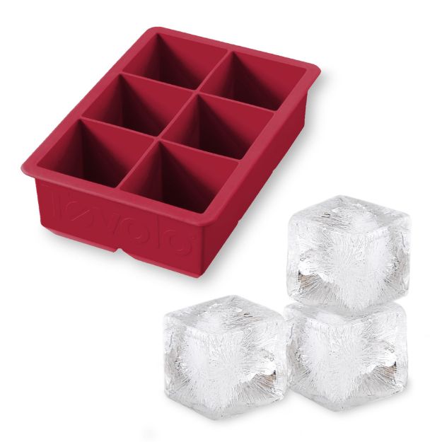 King Cube Ice Tray - Silicone 6 Pocket Cayenne by Homeportonline