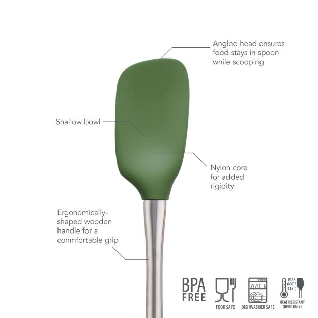 Stainless Steel Handle Flex Core Spoonula - Pesto by Homeportonline