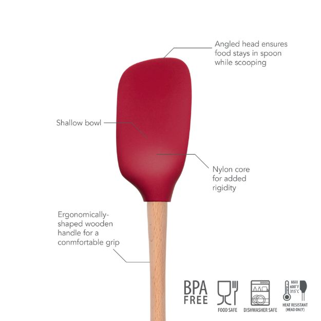 Wooden Handle Flex Core Spoonula - Cayenne by Homeportonline