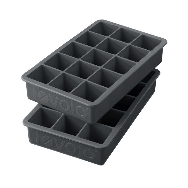 Perfect Cube Ice Tray - Silicone 15 Pocket Charcoal 2pk by Homeportonline