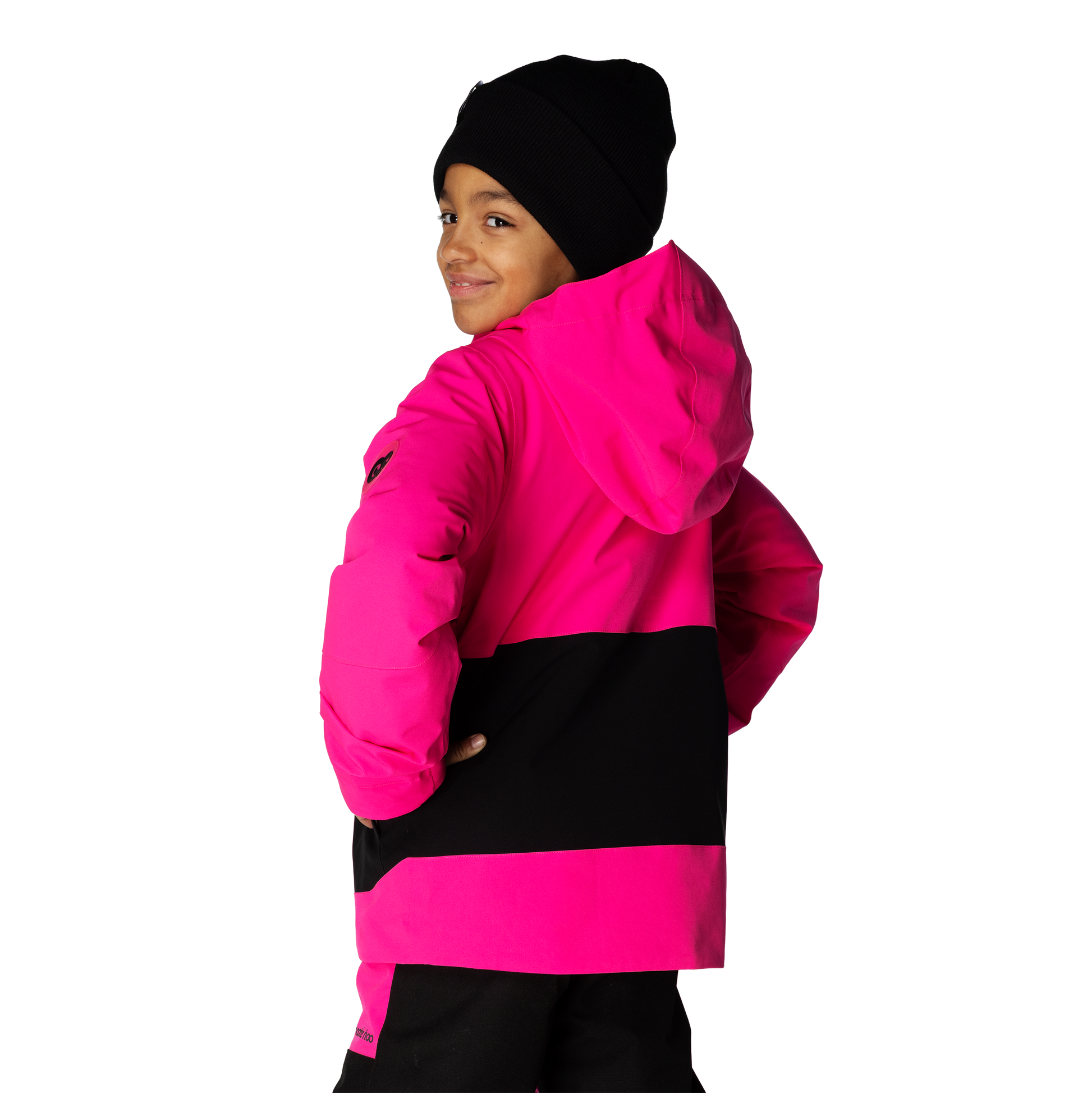 Kids Pinnakle Insulated Jacket - Hot Pink/Raven Black by Hootie Hoo