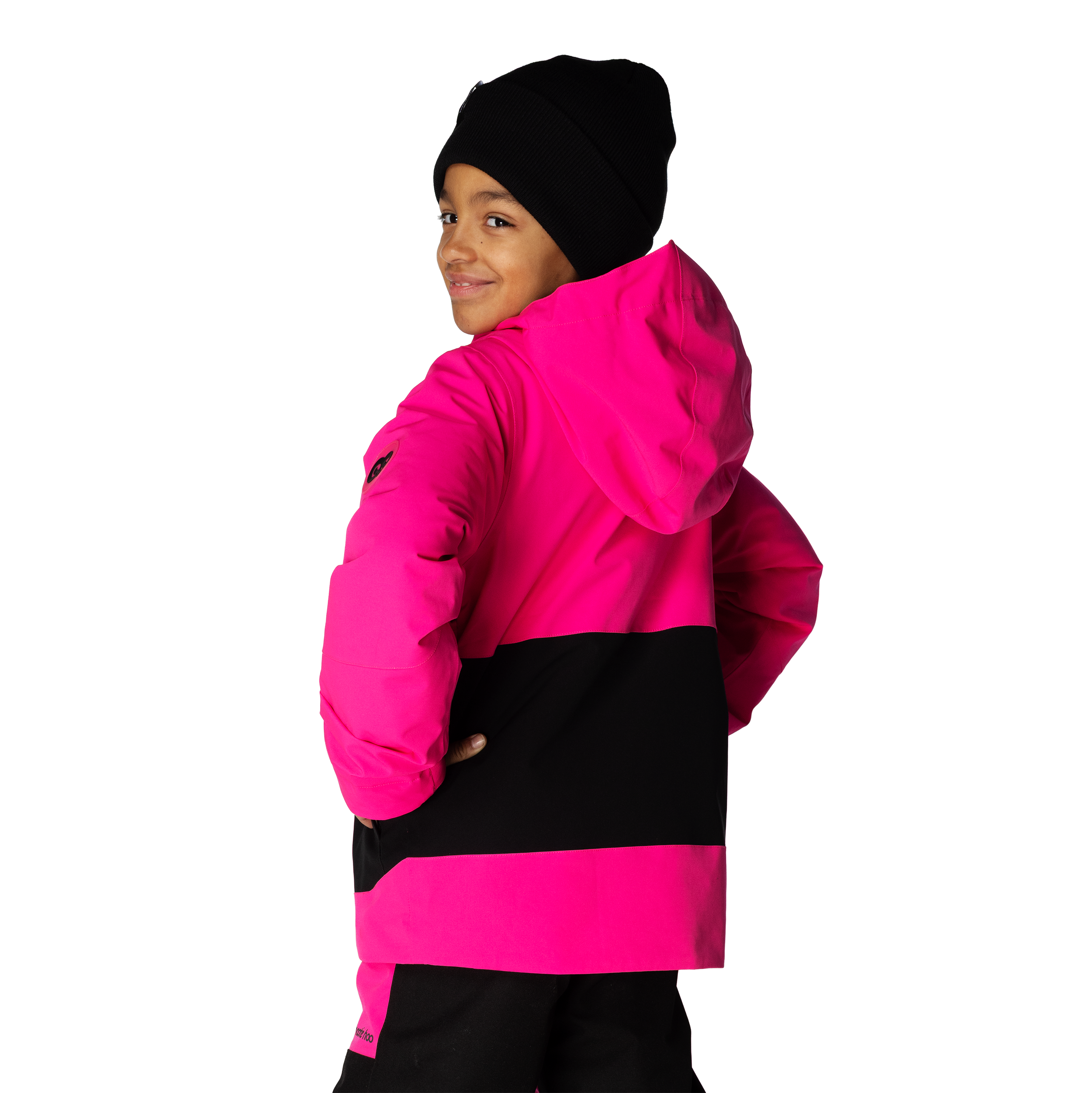 Kids Pinnakle Insulated Jacket - Hot Pink/Raven Black by Hootie Hoo