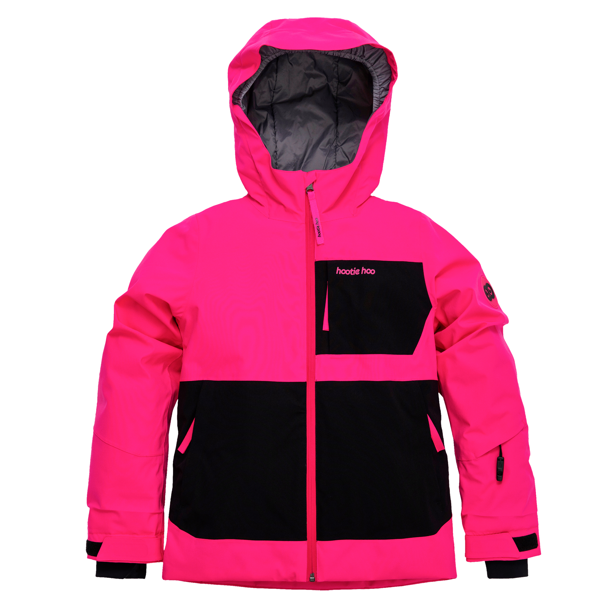 Kids Pinnakle Insulated Jacket - Hot Pink/Raven Black by Hootie Hoo