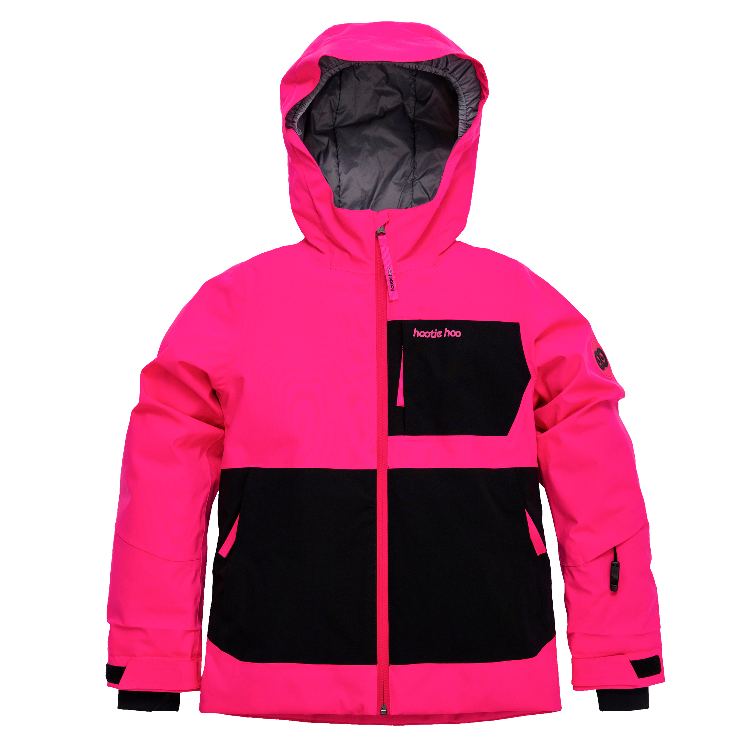 Kids Pinnakle Insulated Jacket - Hot Pink/Raven Black by Hootie Hoo