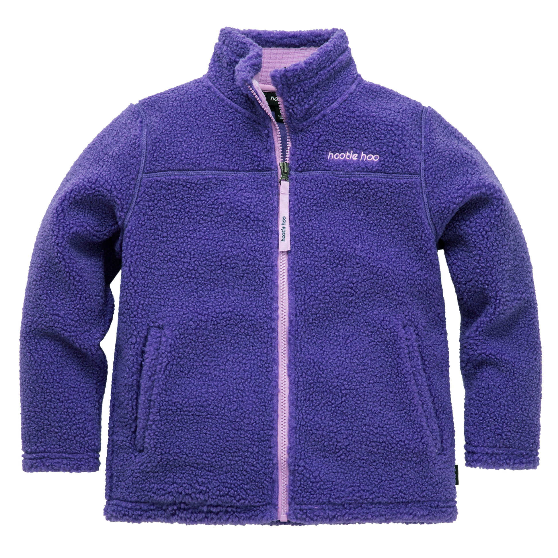 Kids Eyas Popcorn Fleece Jacket - Grape by Hootie Hoo
