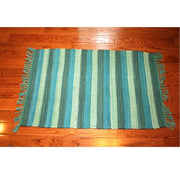 Rug Striped Nubby Teal 2'x3' by Homeportonline