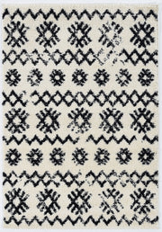 Morrocan Mekenes Ivory and Black Rug 5ft x 7ft by Homeportonline