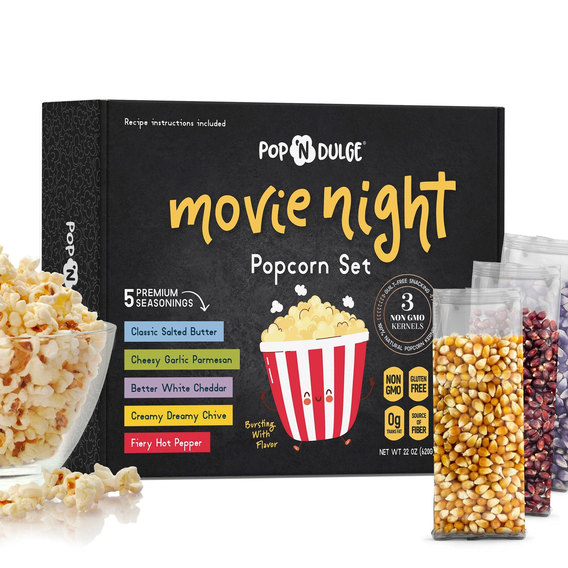 Pop 'N Dulge - Movie Night Gift Basket Popcorn Gift Set by SidePony Boutique