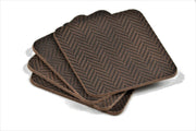 Herringbone Leather Coaster Set