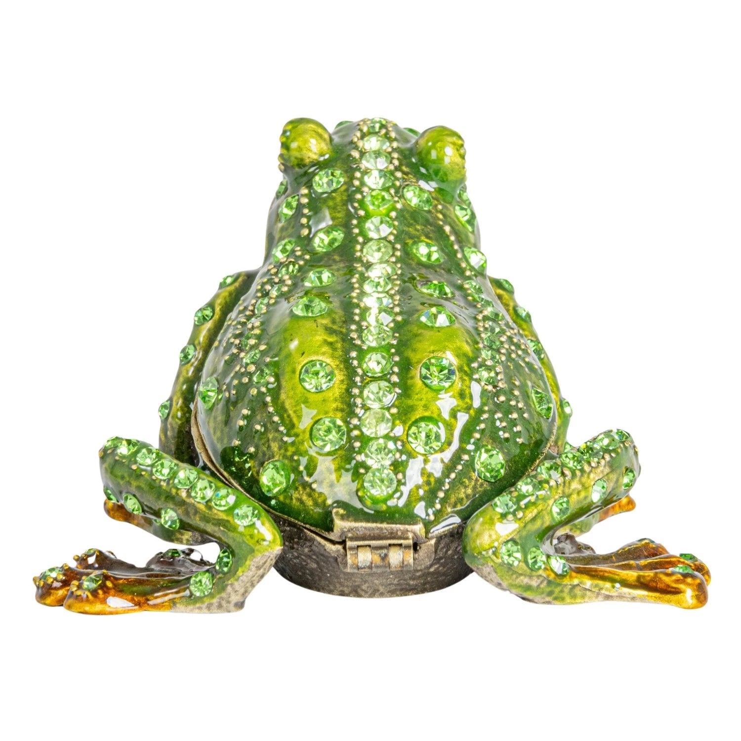 Trinket Box Enameled Metal Frog 3"l x 2.25"h by Homeportonline