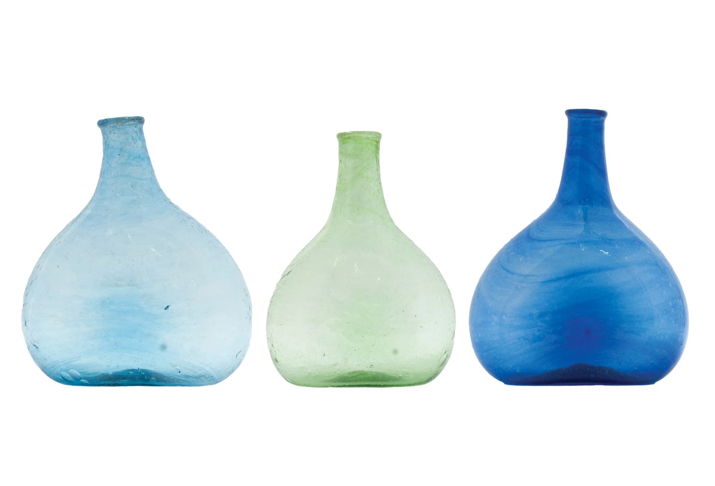 Vase Seeded Glass Decanter Shape 3 Colors 8"h (Sold Individually) by Homeportonline