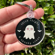 Thick Thighs Spooky Vibes Keychain