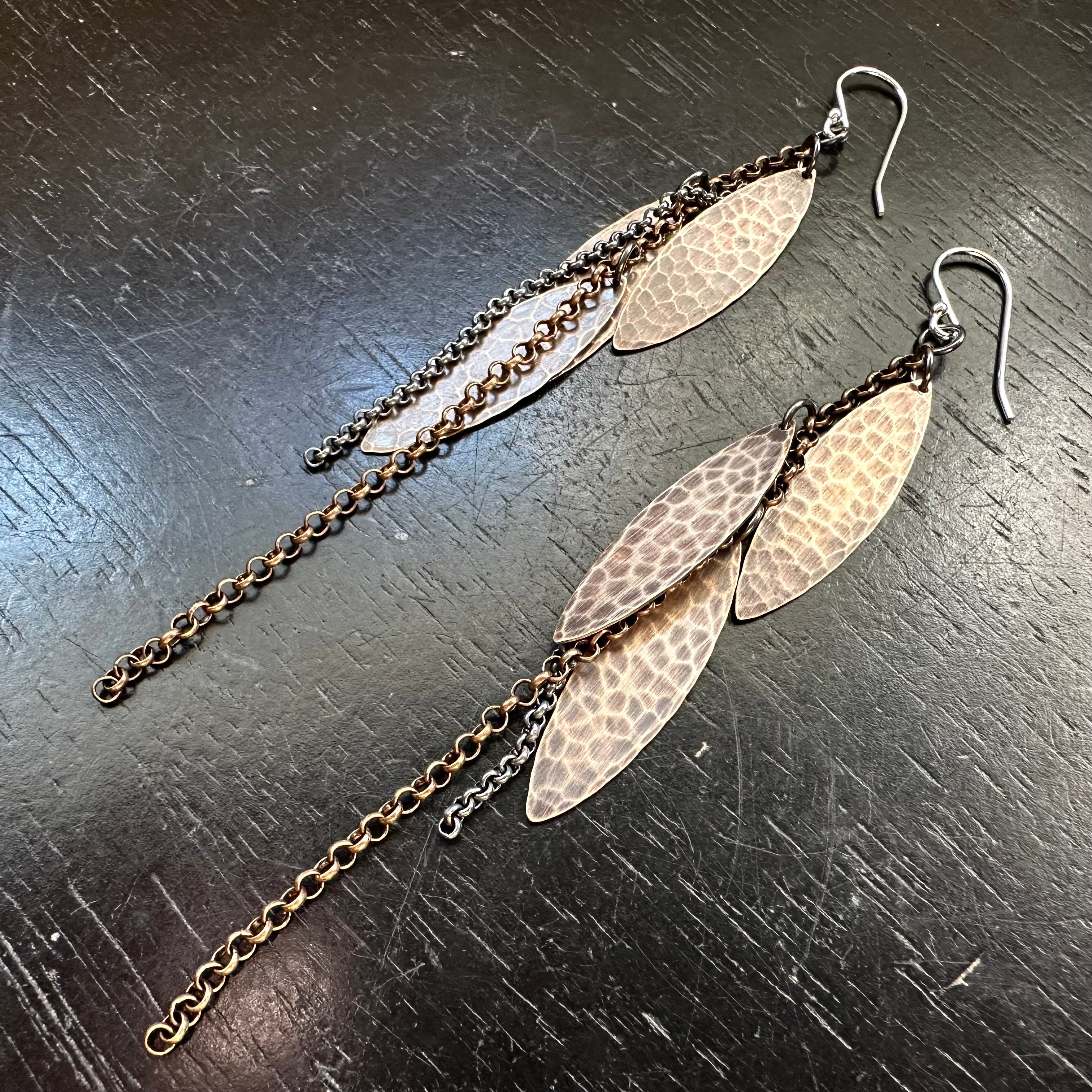 Mini Metal Feather Earrings by jenkahnjewelry