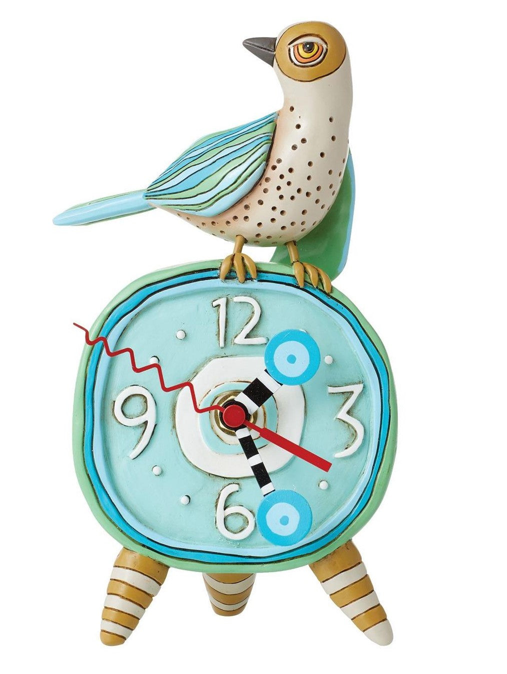 Clock Desk Top Perched Bird by Homeportonline