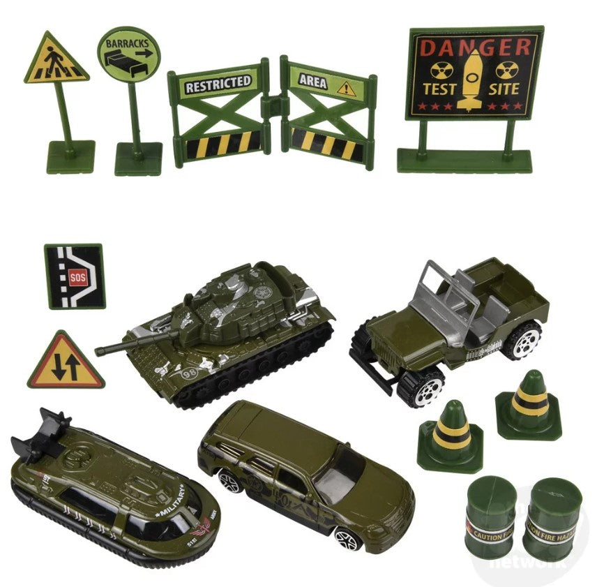 Diecast Play Set Military 15 Piece by Homeportonline