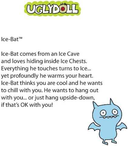 Uglydoll Plush Backpack Clip Ice Bat Blue 4.5" by Homeportonline