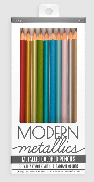 Colored Pencils Modern Metallic Set of 12 by Homeportonline