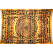 Tapestry Single Size Overprint Madras Elephant Yellow by Homeportonline