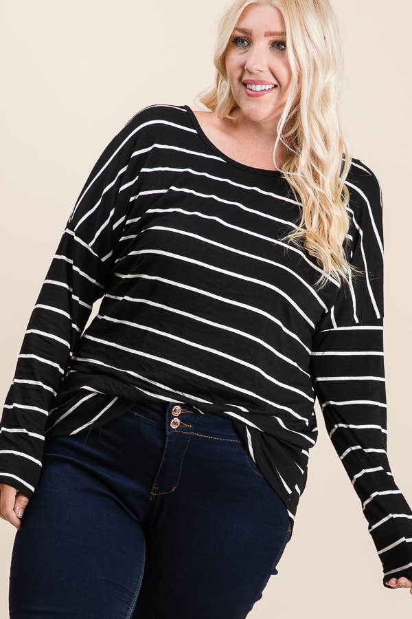 The Moment of the Truth Stripe Top by SidePony Boutique