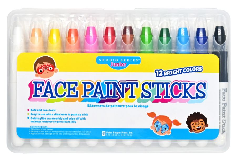 Junior Face Painting Sticks 12 Bright Colors by Homeportonline