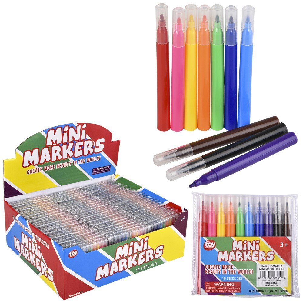 Markers Mini 10 Color Set 3.5" by Homeportonline