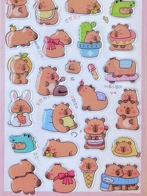 Stickers Puffy Capybara Babyhood by Homeportonline
