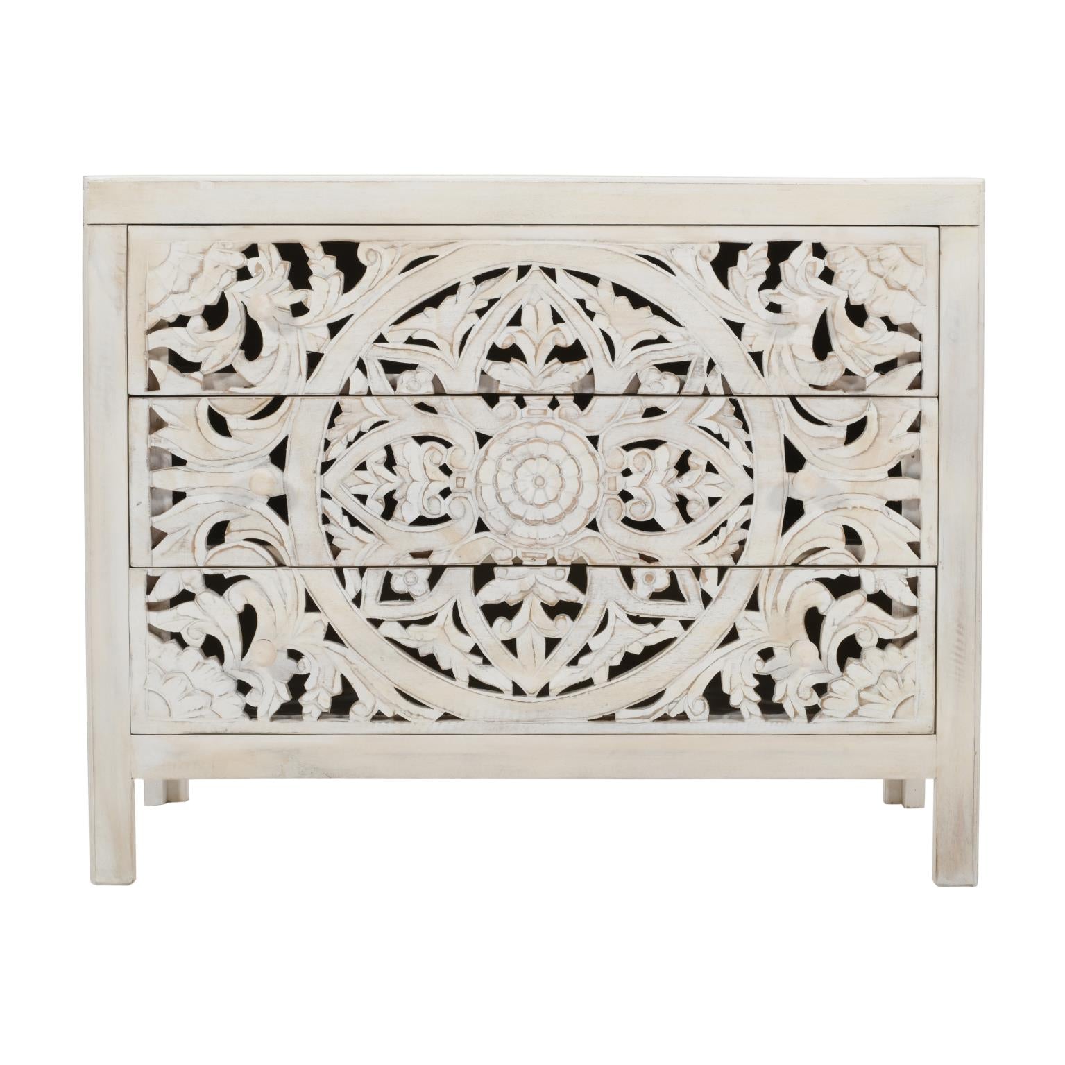 Jolie Accent Chest Mango Wood White by Homeportonline