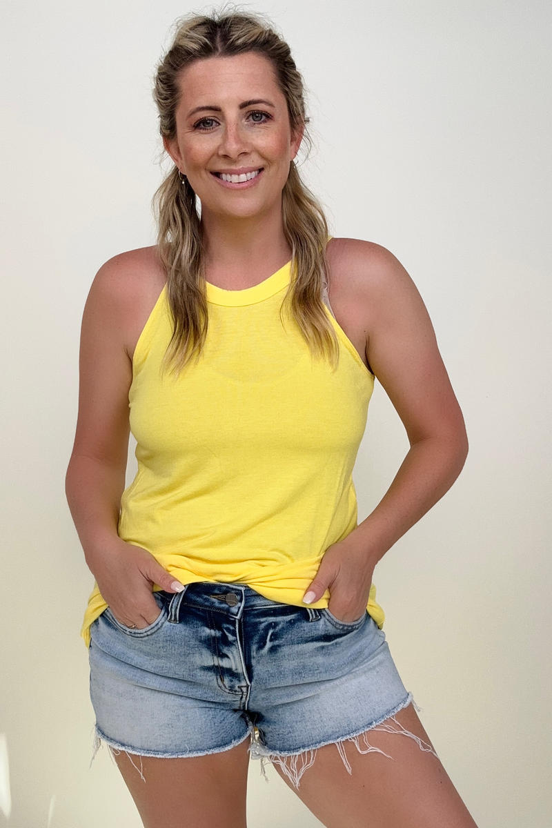 Solid Halter Neck Tank Top by SidePony Boutique