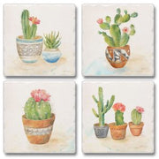 Tumbled Tile Assorted 4pk (Cactus Garden) by Homeportonline
