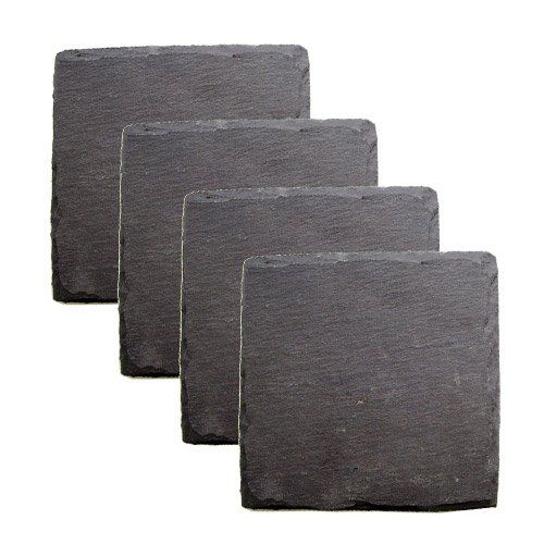 Square Slate Coasters by Homeportonline