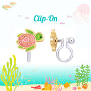 Girl Nation - CLIP ON Cutie Earrings- Turtle-y Awesome by SidePony Boutique