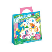 Peaceable Kingdom Magical Unicorns Reusable Sticker Tote  85 Reusable Cling Stickers & 2 Scenes  Ages 3 and Up