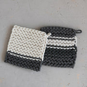 Cotton Crocheted Pot Holder, 2 Styles (Sold Individually) by Homeportonline