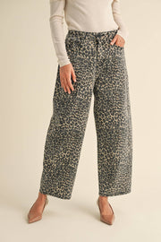 Miou Muse Leopard Print Barrel Pants by Dear Lucy