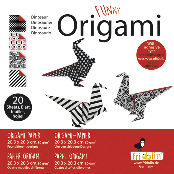 Funny Origami 20cm x 20cm Dinosaurs by Homeportonline