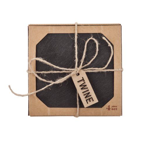 Square Slate Coasters by Homeportonline