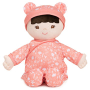 Plush Baby Doll Sustainable Hibiscus Dressed In A Peach Onesie by Homeportonline