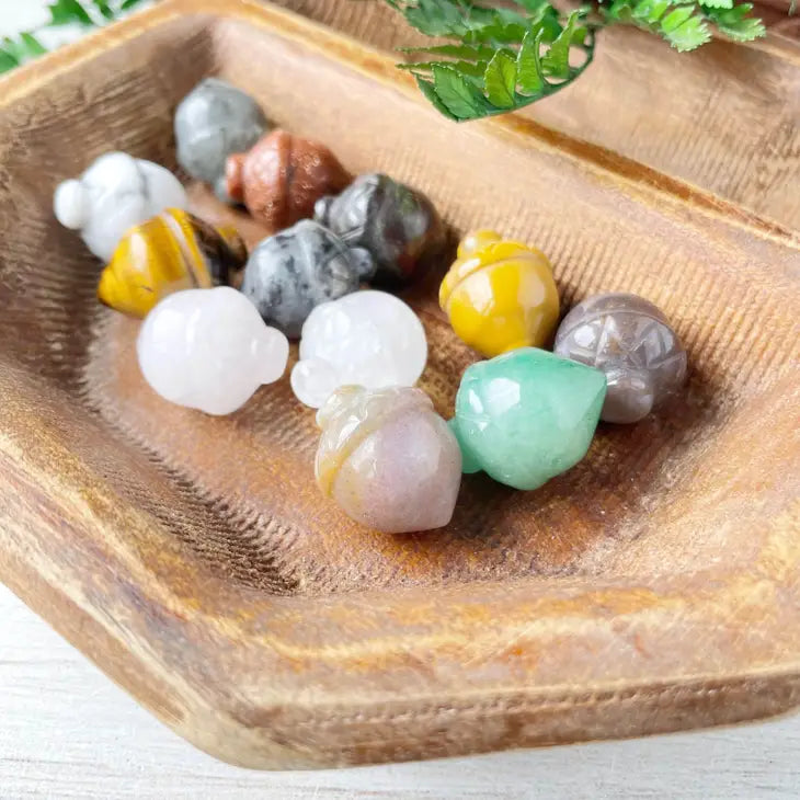 Mini Gemstone Acorn Carving