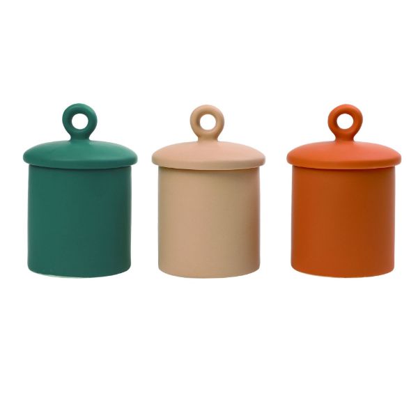 Round Edge Canister Three Colors (sold Individually) by Homeportonline