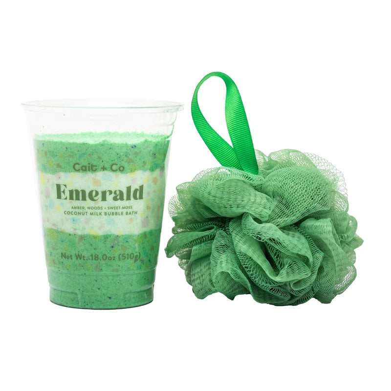 Gem Milkshake - Emerald (Bubble Bath and Loofah) by Homeportonline