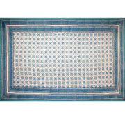 Tapestry Twin Size Tile Print White Background Blue by Homeportonline