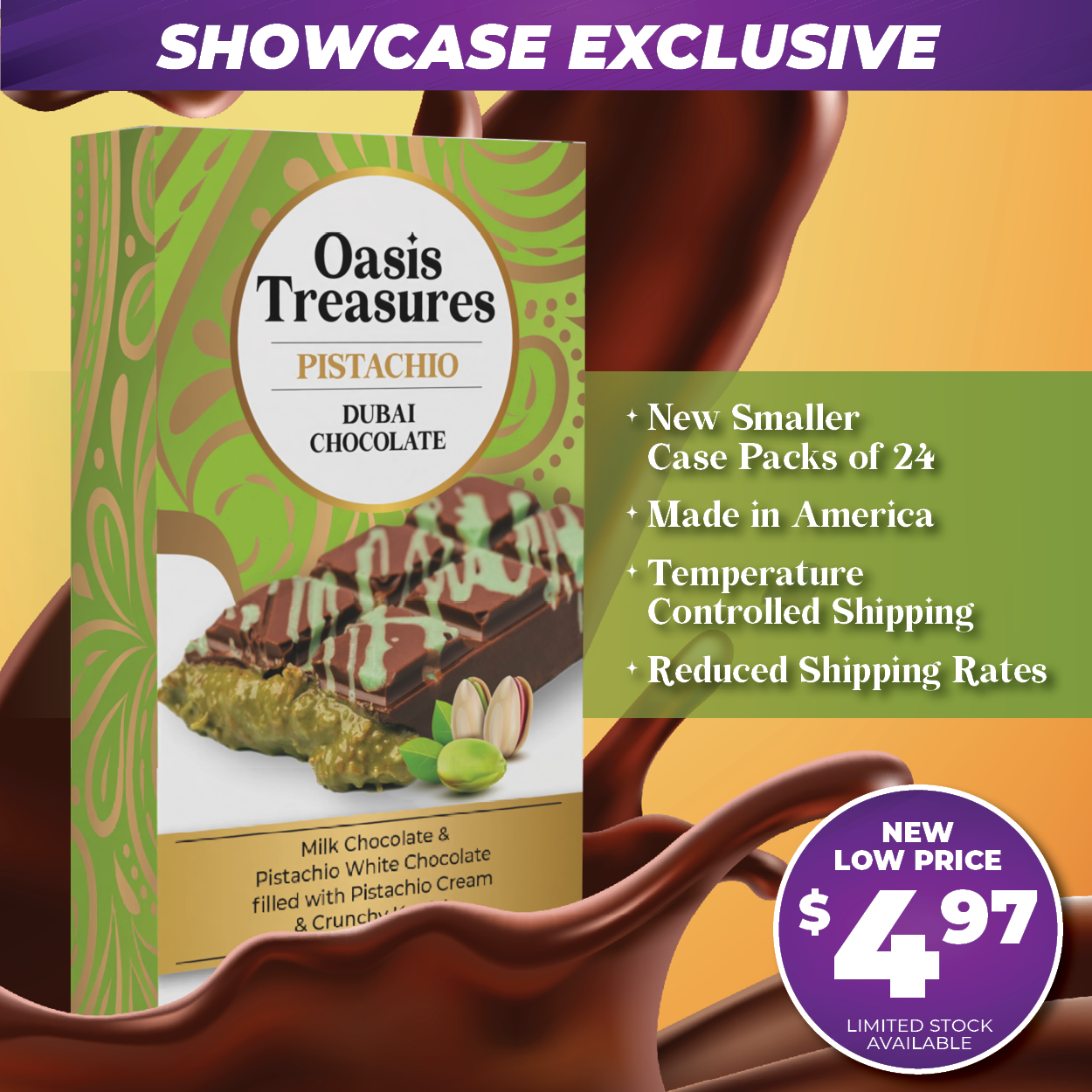 Dubai Chocolate Bar Pistachio by Oasis Treasures by SidePony Boutique