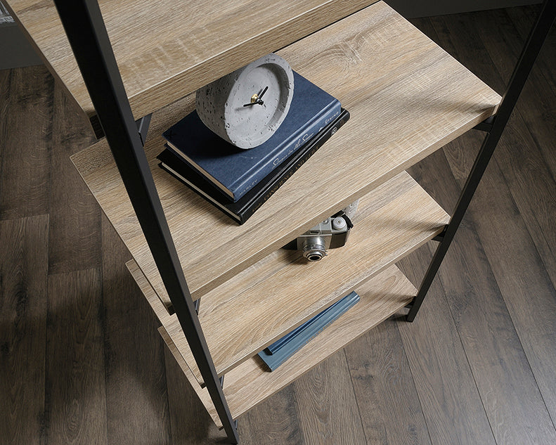 North Avenue Bookcase Corner Five Shelf Charter Oak Finish by Homeportonline