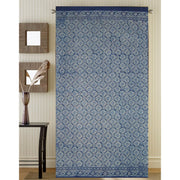 Window Panel Indigo Dabu Checkered by Homeportonline