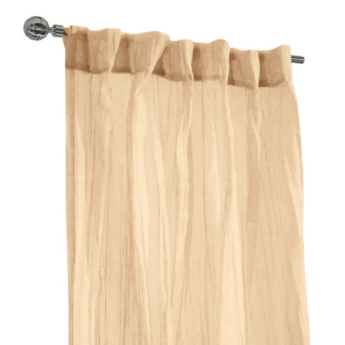 Paloma Dual Header Back Tab Rod Pocket Panel 52" x 84" Apricot by Homeportonline