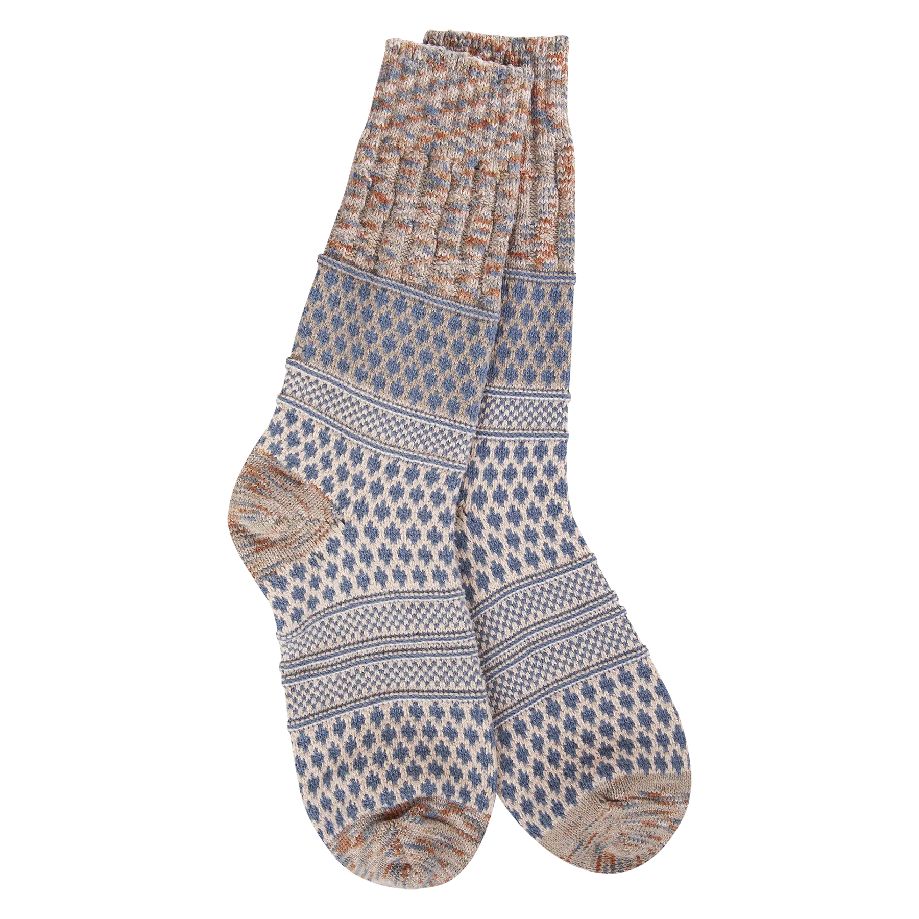 Socks - World's Softest Gallery Textured Crew OS Portobello Multi by Homeportonline