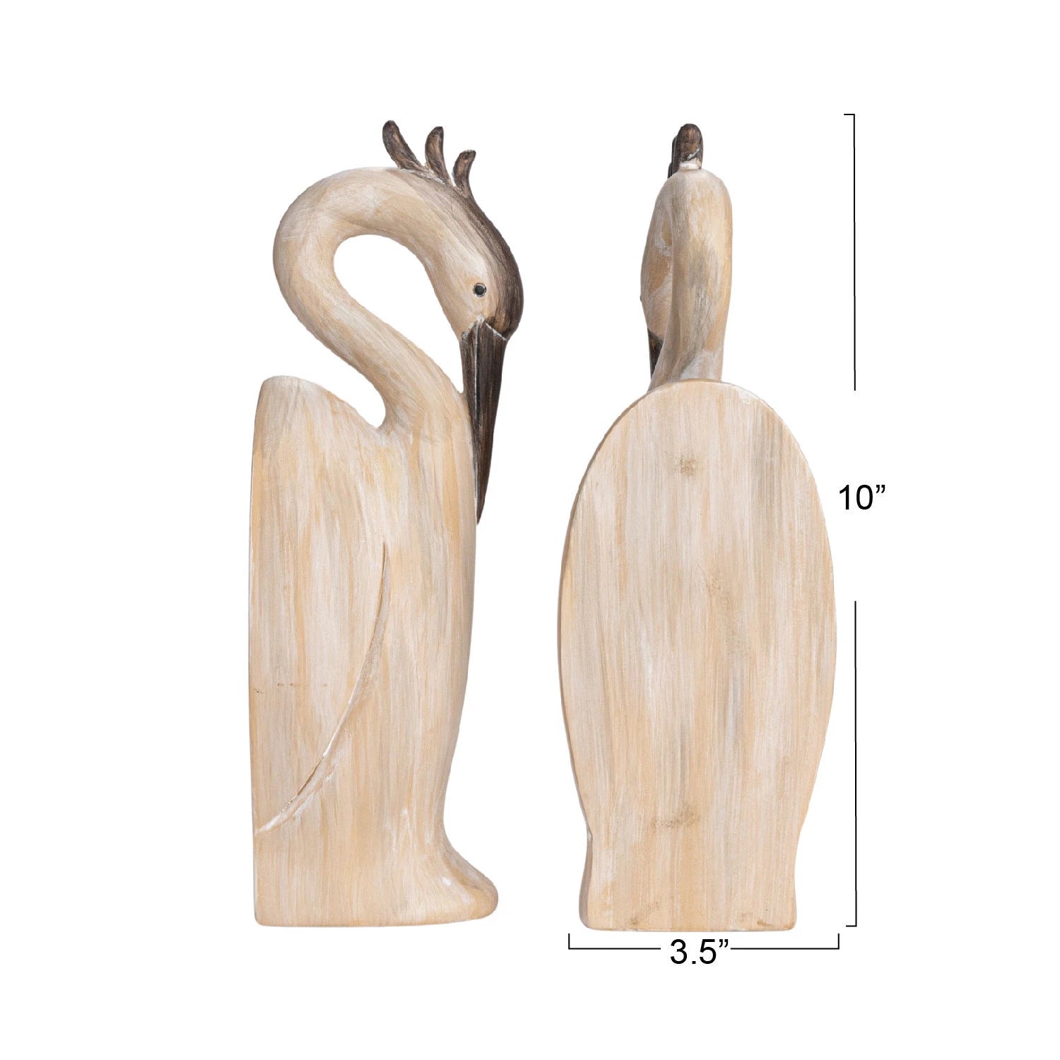 Bookends Resin Heron Shape Cream Color 10"h (Sold as Pair) by Homeportonline