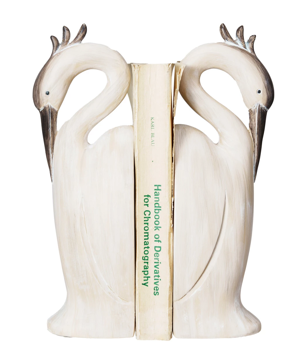 Bookends Resin Heron Shape Cream Color 10"h (Sold as Pair) by Homeportonline